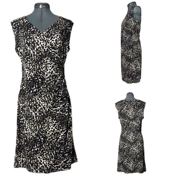 Alfani Isola Ricca Sleeveless Dress Cheetah Swirl Print black,gray,white Medium - Picture 3 of 15